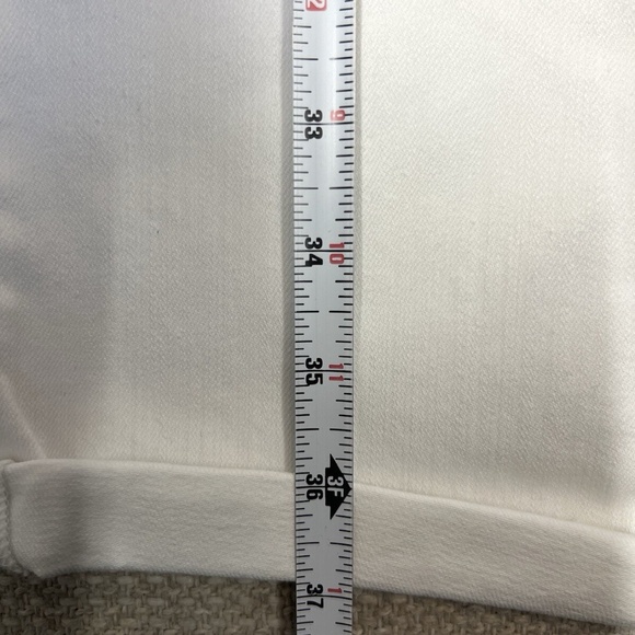 Liverpool Maternity Jeans 8 White Crop Over Belly Straight Rolled Leg Stretch - Picture 9 of 16